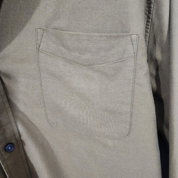 Everlane Men's Organic Cotton Button Down Shirt Olive Green XL Tall Long Sleeve - Picture 6 of 9